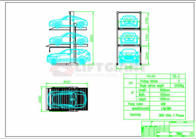 Two Post Triple Parking Lift Dimensions