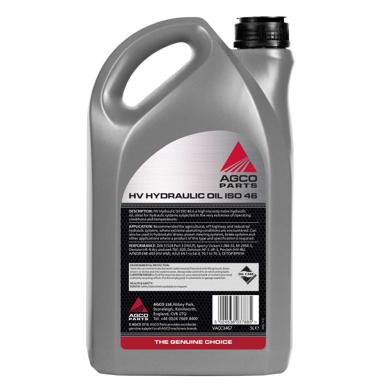 iso46 5l hydraulic oil tub